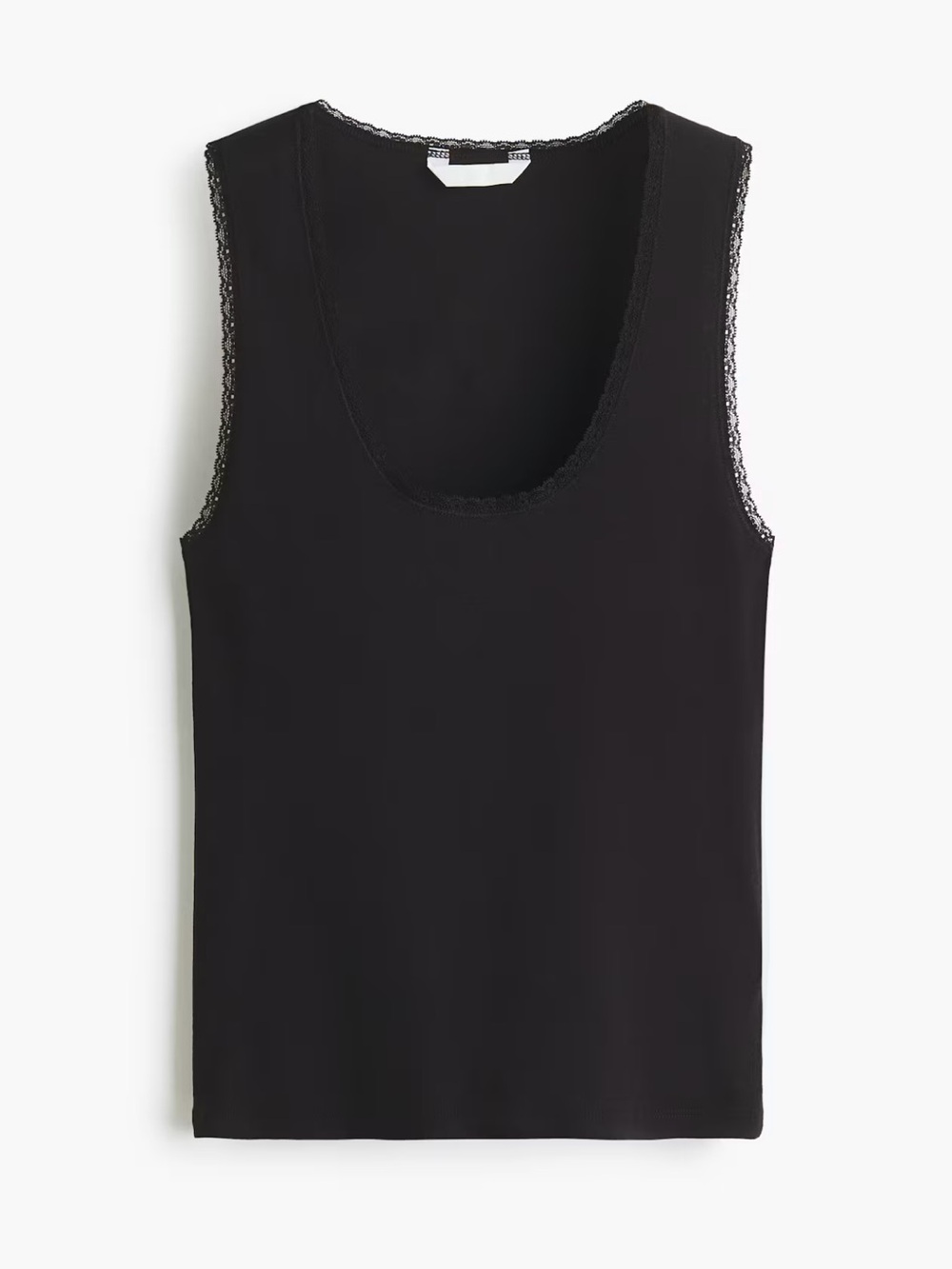 H&M Black Lace-Trim Tank Top Size M